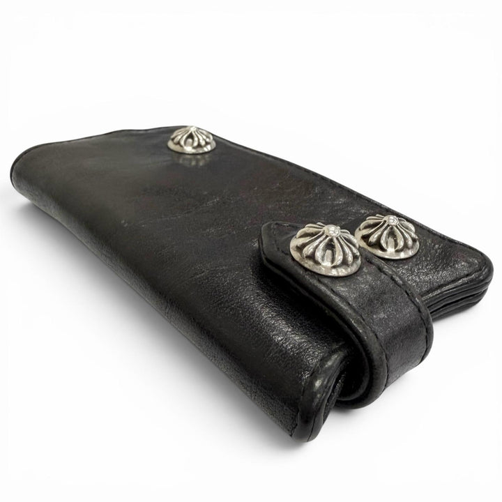 Great CHROME HEARTS Key holder Crossball button leather with invoice 2013