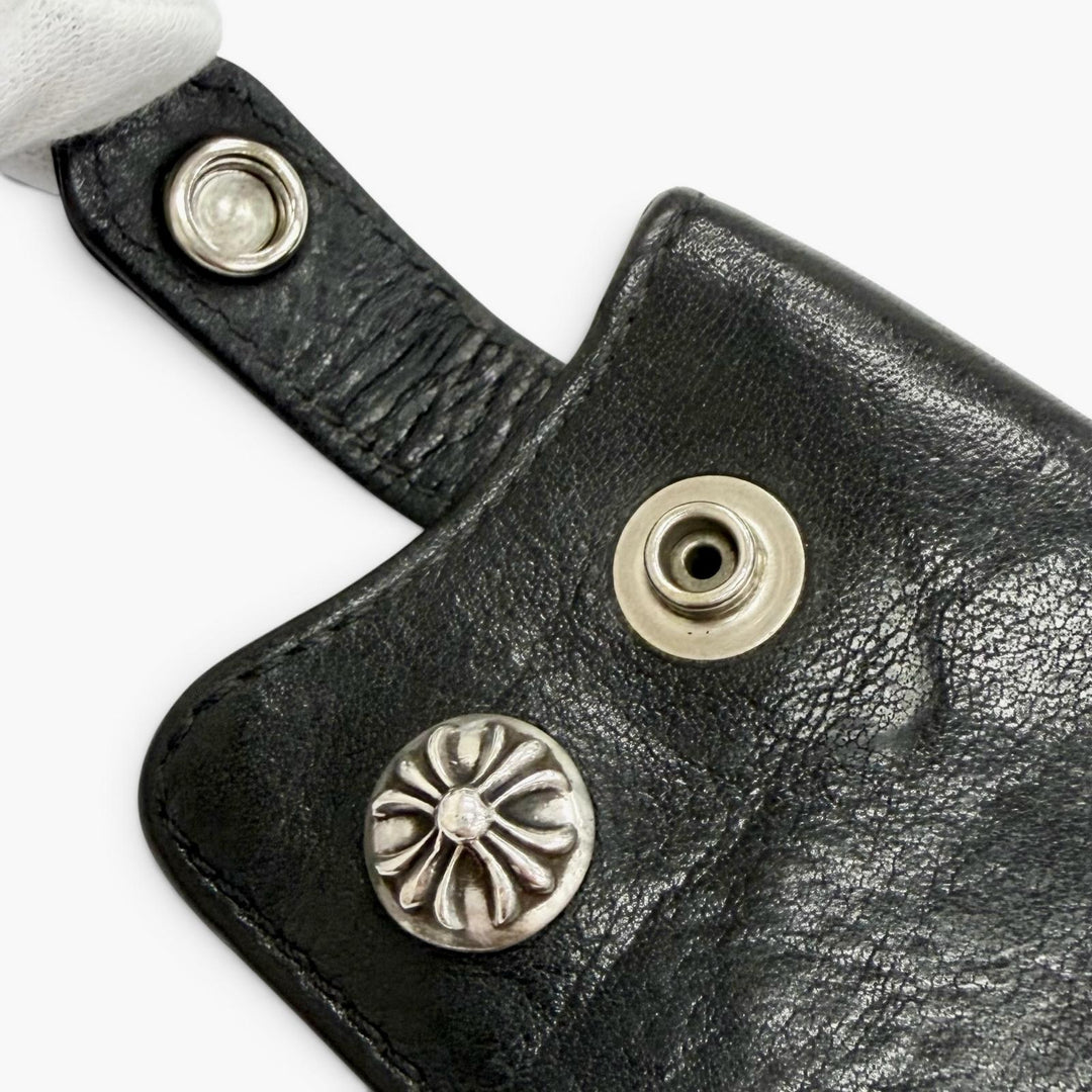 Great CHROME HEARTS Key holder Crossball button leather with invoice 2013