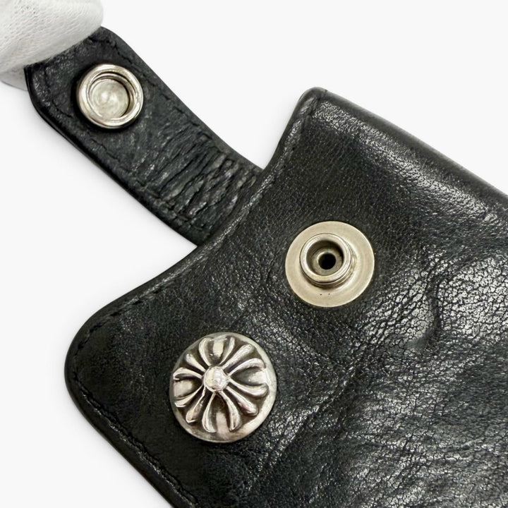 Great CHROME HEARTS Key holder Crossball button leather with invoice 2013