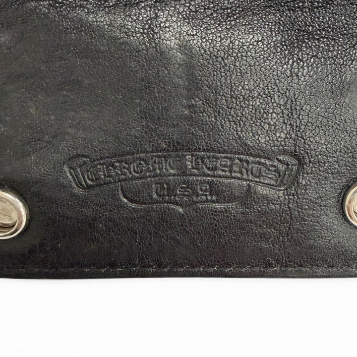 Great CHROME HEARTS Key holder Crossball button leather with invoice 2013