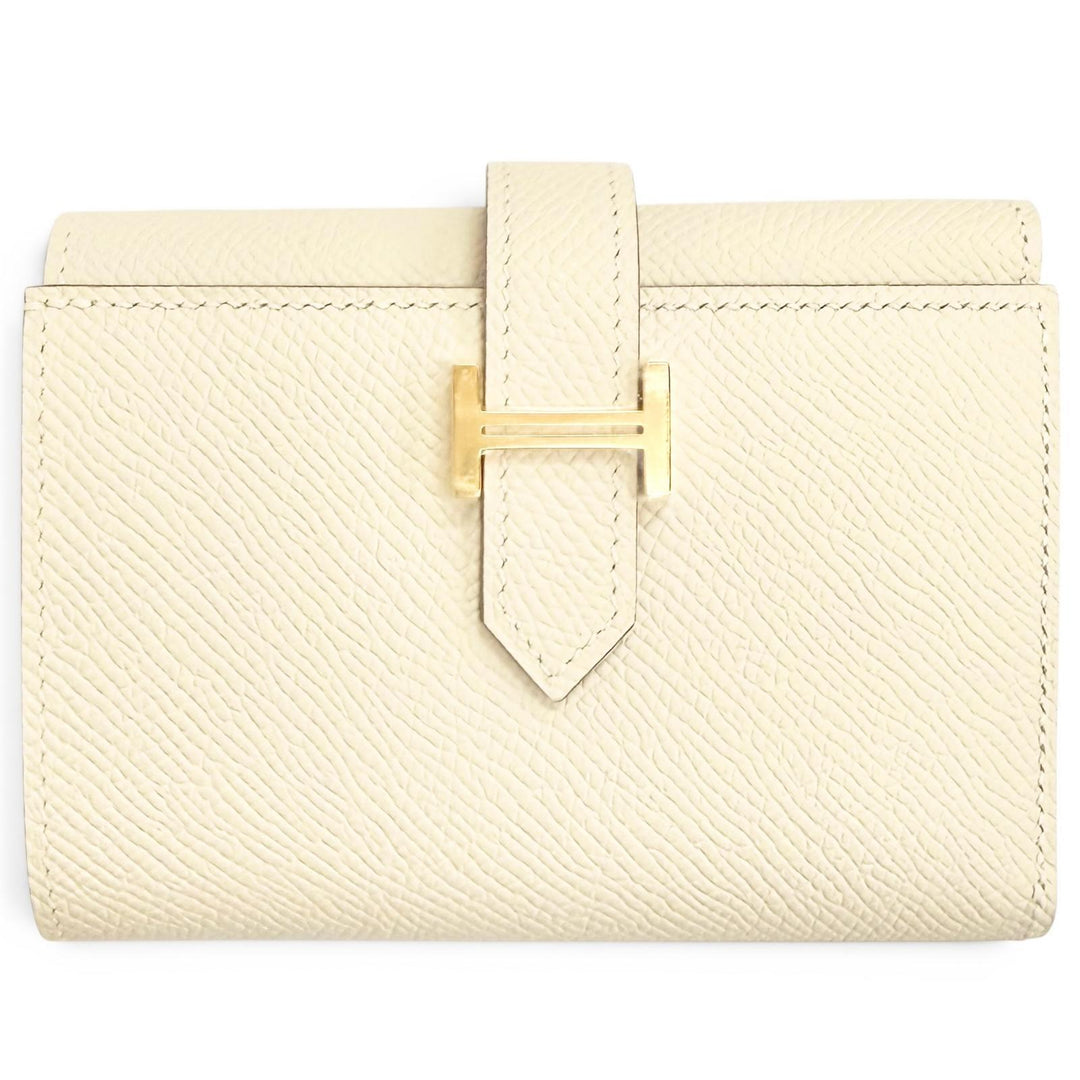 Pristine HERMES Tri-fold wallet Bean Combine Verso Epsom Leather Women
