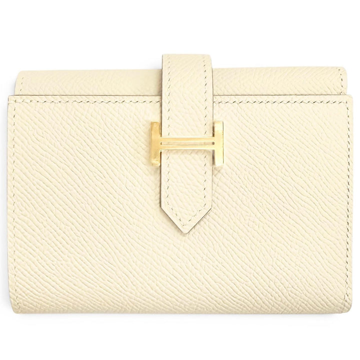 Pristine HERMES Tri-fold wallet Bean Combine Verso Epsom Leather Women