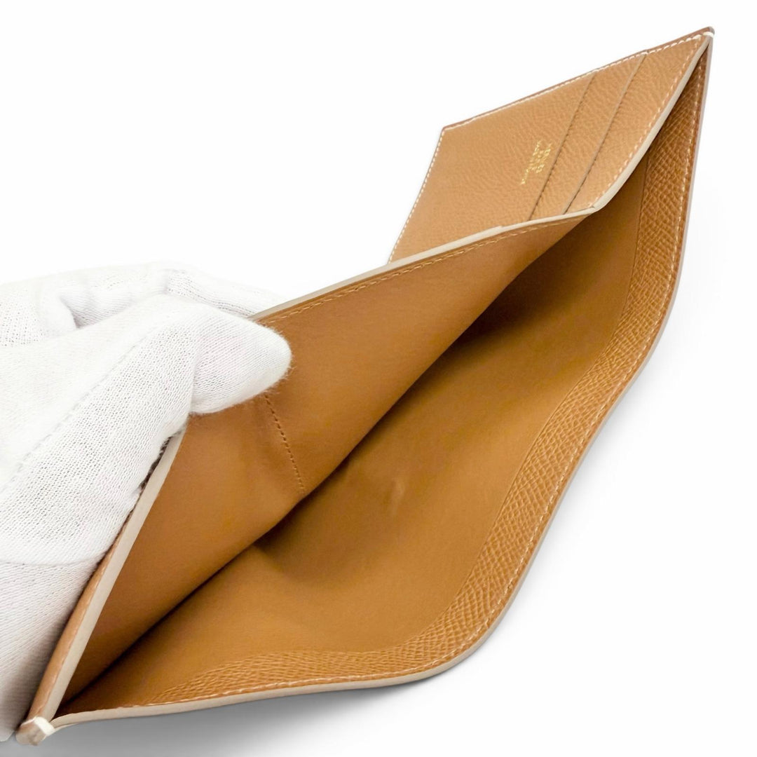 Pristine HERMES Tri-fold wallet Bean Combine Verso Epsom Leather Women
