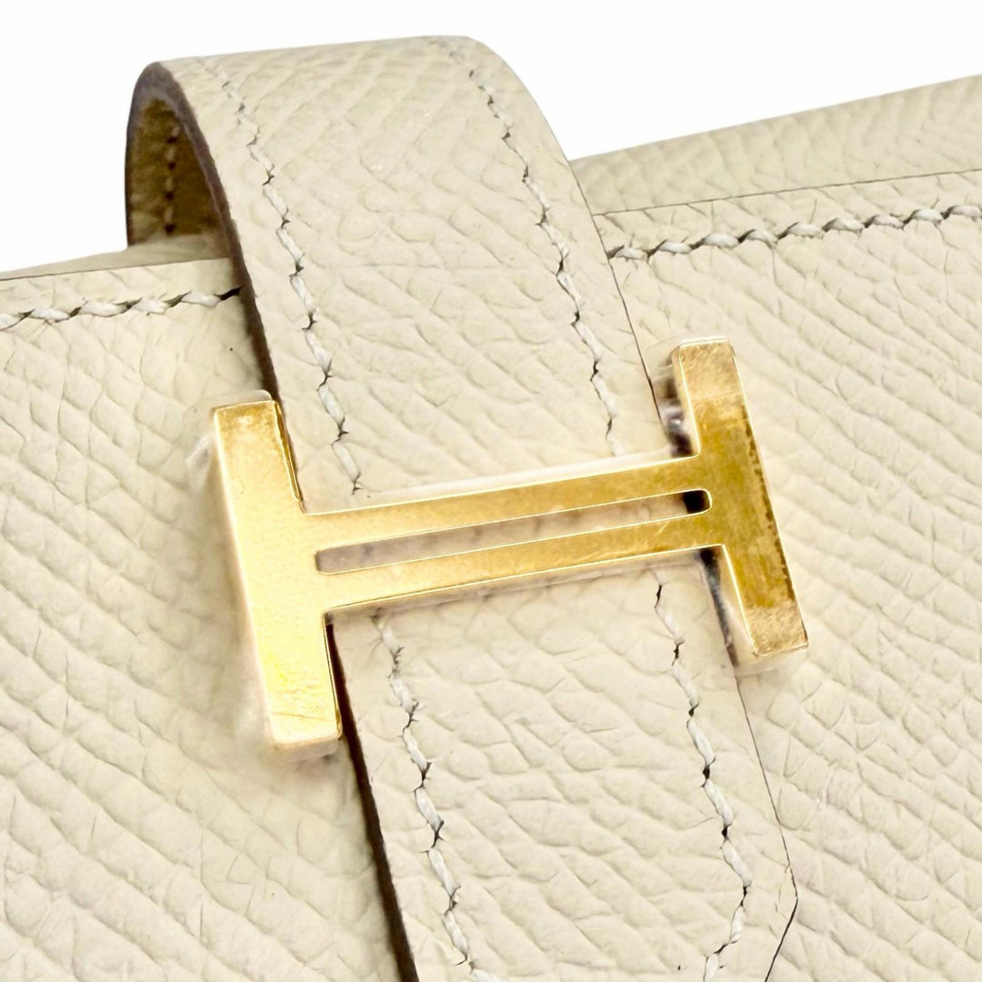 Pristine HERMES Tri-fold wallet Bean Combine Verso Epsom Leather Women