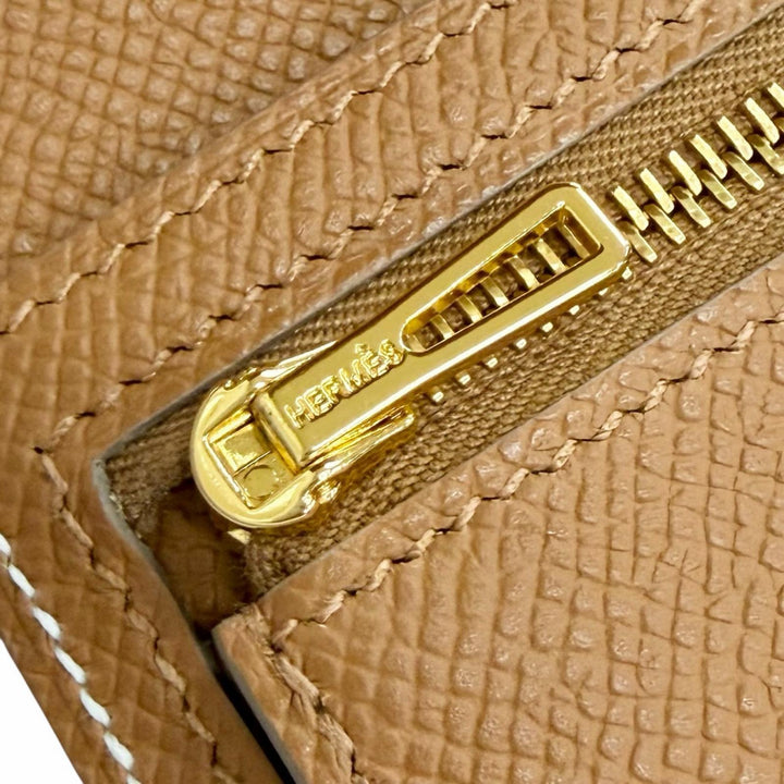 Pristine HERMES Tri-fold wallet Bean Combine Verso Epsom Leather Women