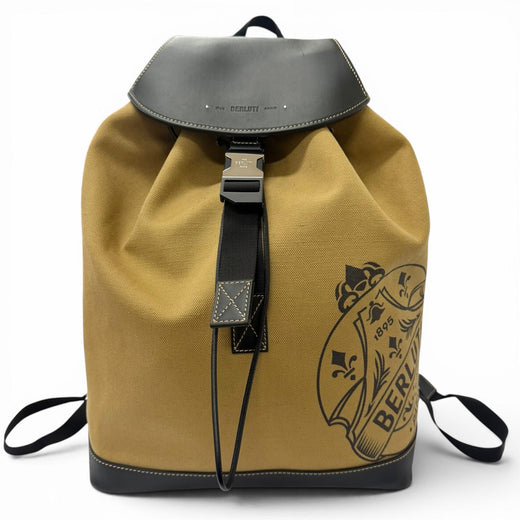 Great BERLUTI Backpack Daypack Lodge Canvas beige canvas mens