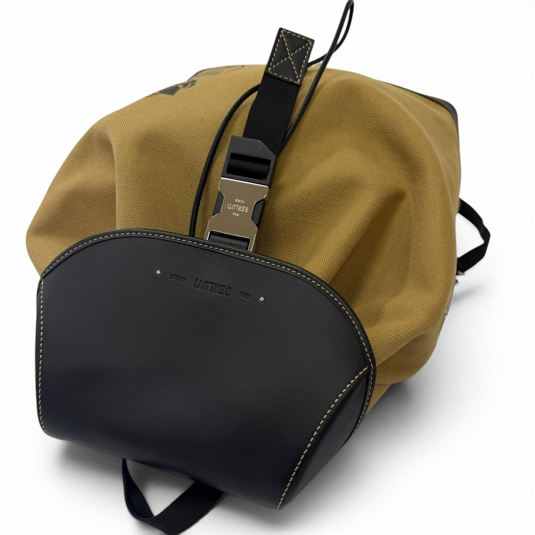 Great BERLUTI Backpack Daypack Lodge Canvas beige canvas mens