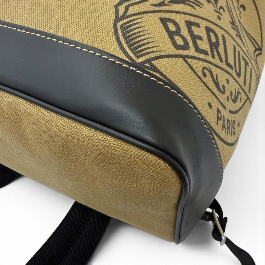 Great BERLUTI Backpack Daypack Lodge Canvas beige canvas mens