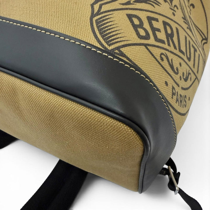 Great BERLUTI Backpack Daypack Lodge Canvas beige canvas mens