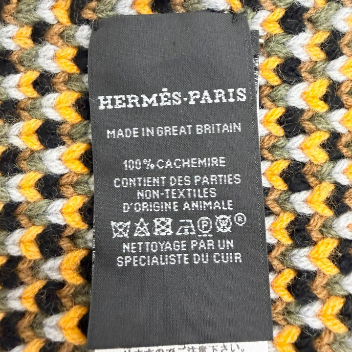 Excellent HERMES Scarf black cashmere Women H521729S