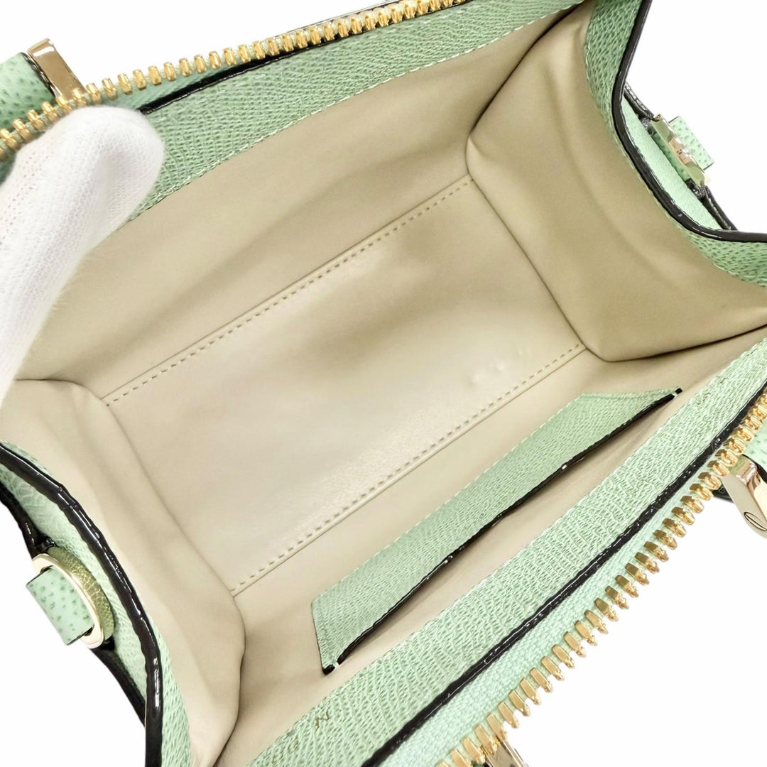 Pristine Valextra Shoulder Bag BABILA MICRO 2WAY handbag green WBBB0030028LOC99