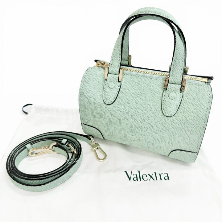 Pristine Valextra Shoulder Bag BABILA MICRO 2WAY handbag green WBBB0030028LOC99