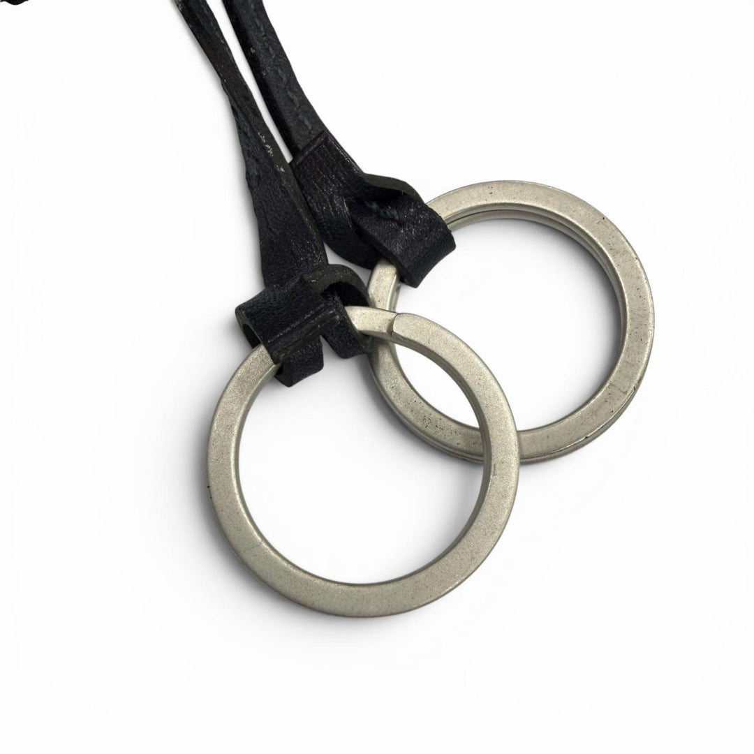 Excellent HERMES Necklace Margiela-era Clochette Navy leather mens