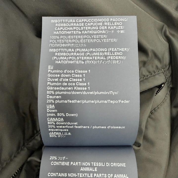Great Herno Down jacket Hooded double zip-up black Nylon mens 46