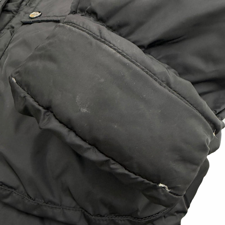 Great Herno Down jacket Hooded double zip-up black Nylon mens 46
