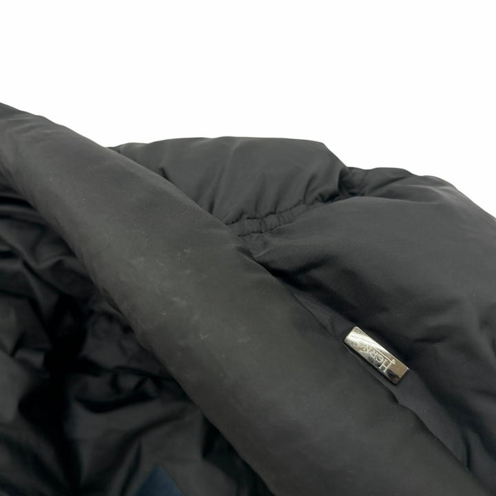 Great Herno Down jacket Hooded double zip-up black Nylon mens 46