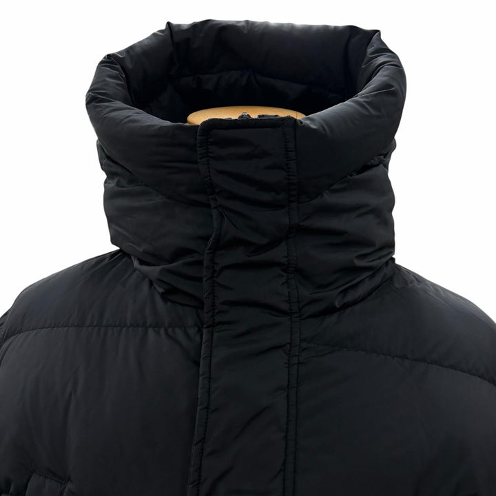 Great Herno Down jacket Hooded double zip-up black Nylon mens 46