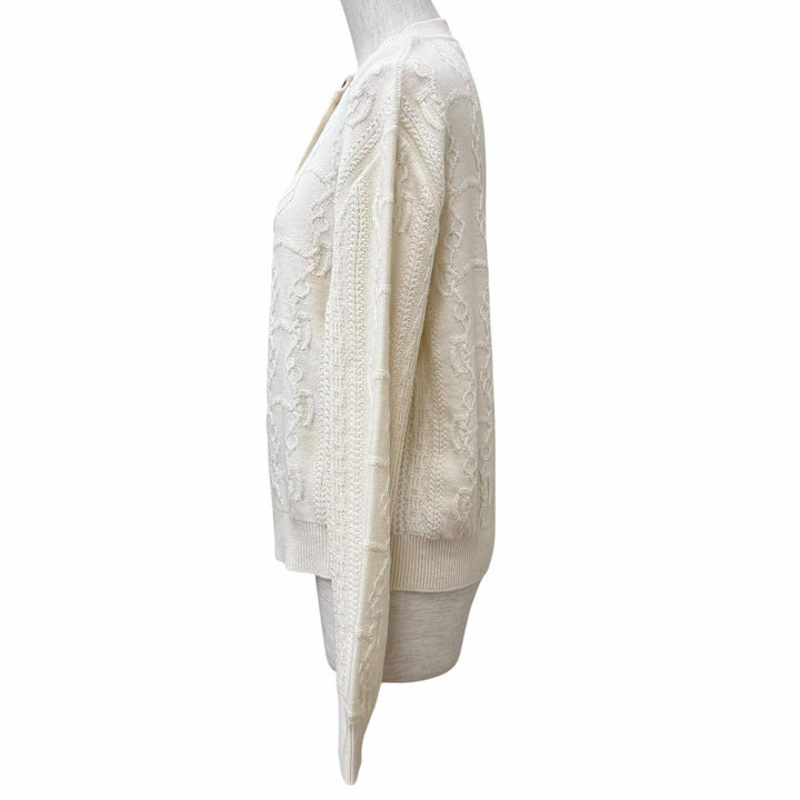 Excellent HERMES cardigan morning walk Ivory wool Women 40 DC2H2707D6