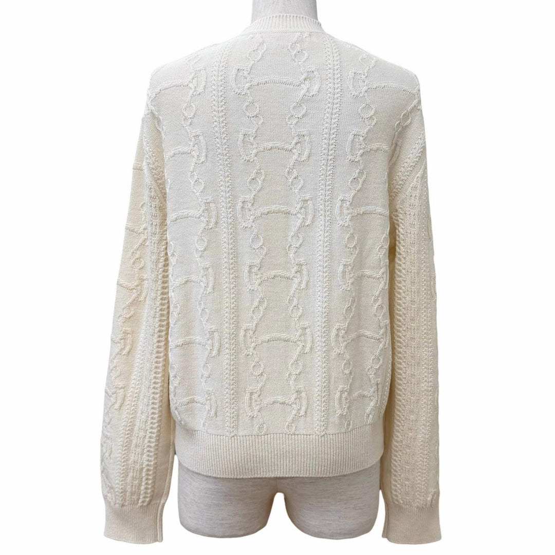 Excellent HERMES cardigan morning walk Ivory wool Women 40 DC2H2707D6