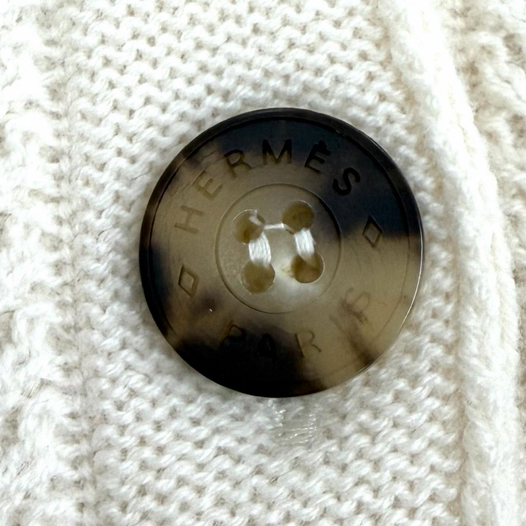 Excellent HERMES cardigan morning walk Ivory wool Women 40 DC2H2707D6