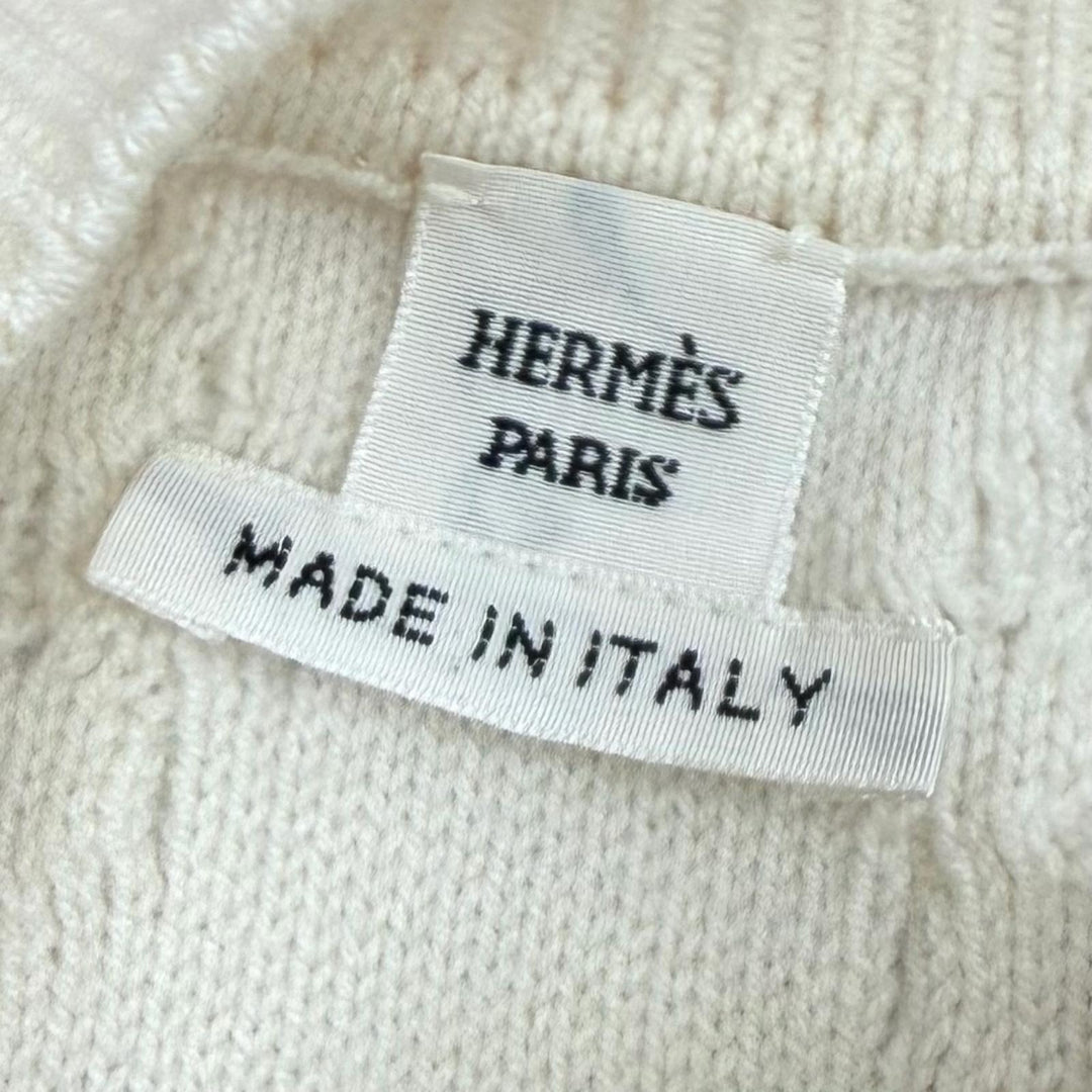 Excellent HERMES cardigan morning walk Ivory wool Women 40 DC2H2707D6