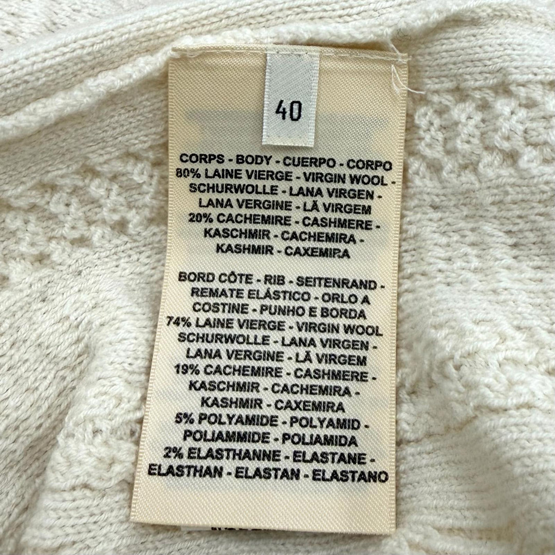 Excellent HERMES cardigan morning walk Ivory wool Women 40 DC2H2707D6