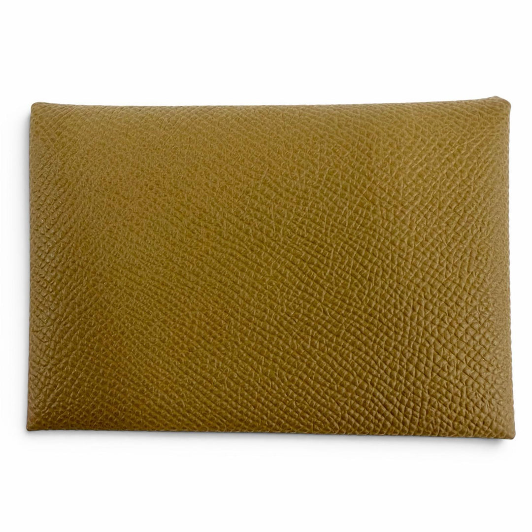 Pristine HERMES Calvi duo Serie Metal Compact Wallet Epsom Leather Women