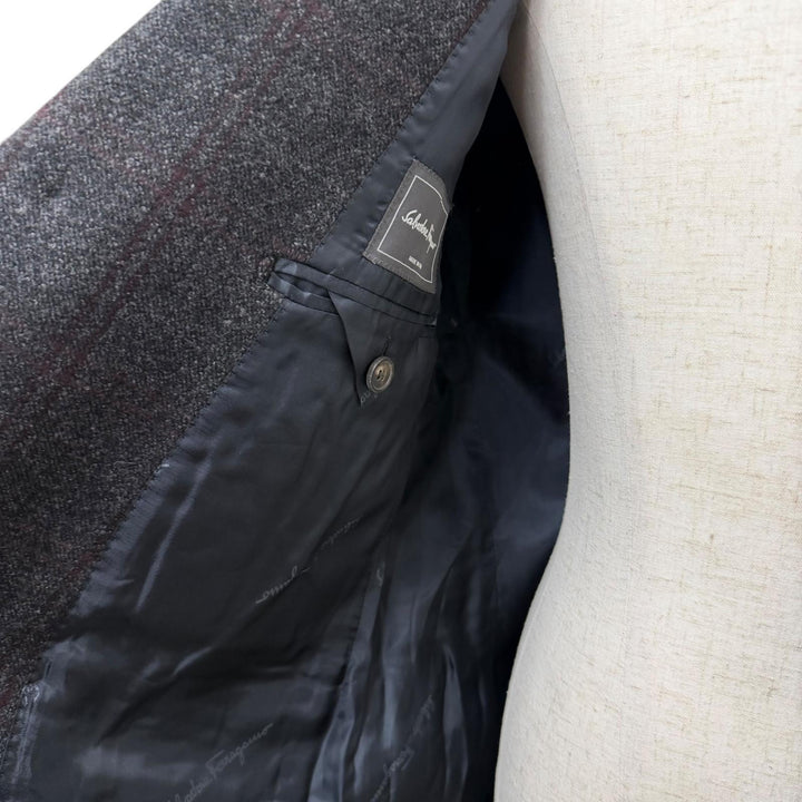 Great Salvatore Ferragamo Chester coat Striped Pattern gray wool