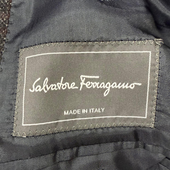 Great Salvatore Ferragamo Chester coat Striped Pattern gray wool