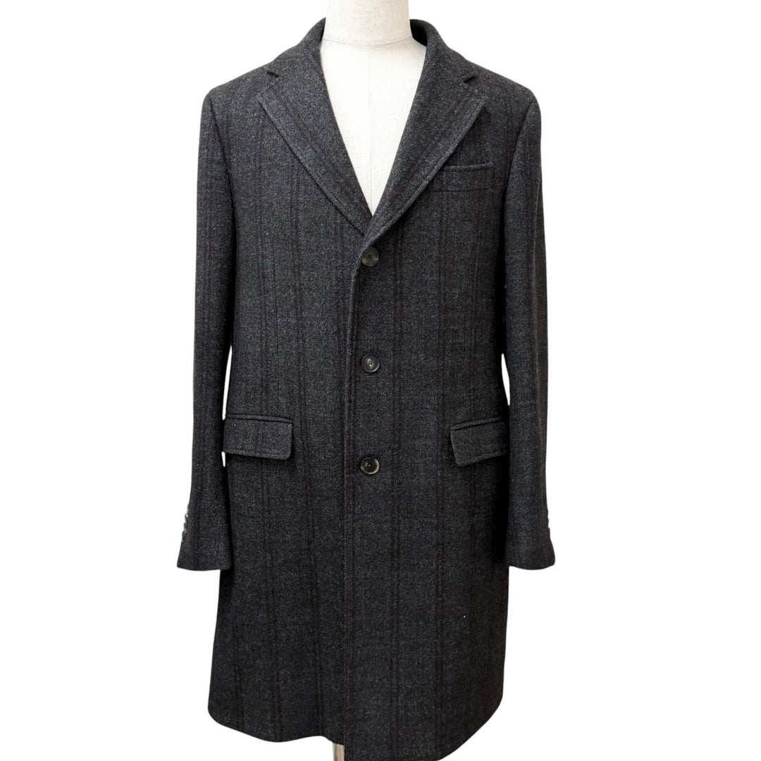 Great Salvatore Ferragamo Chester coat Striped Pattern gray wool