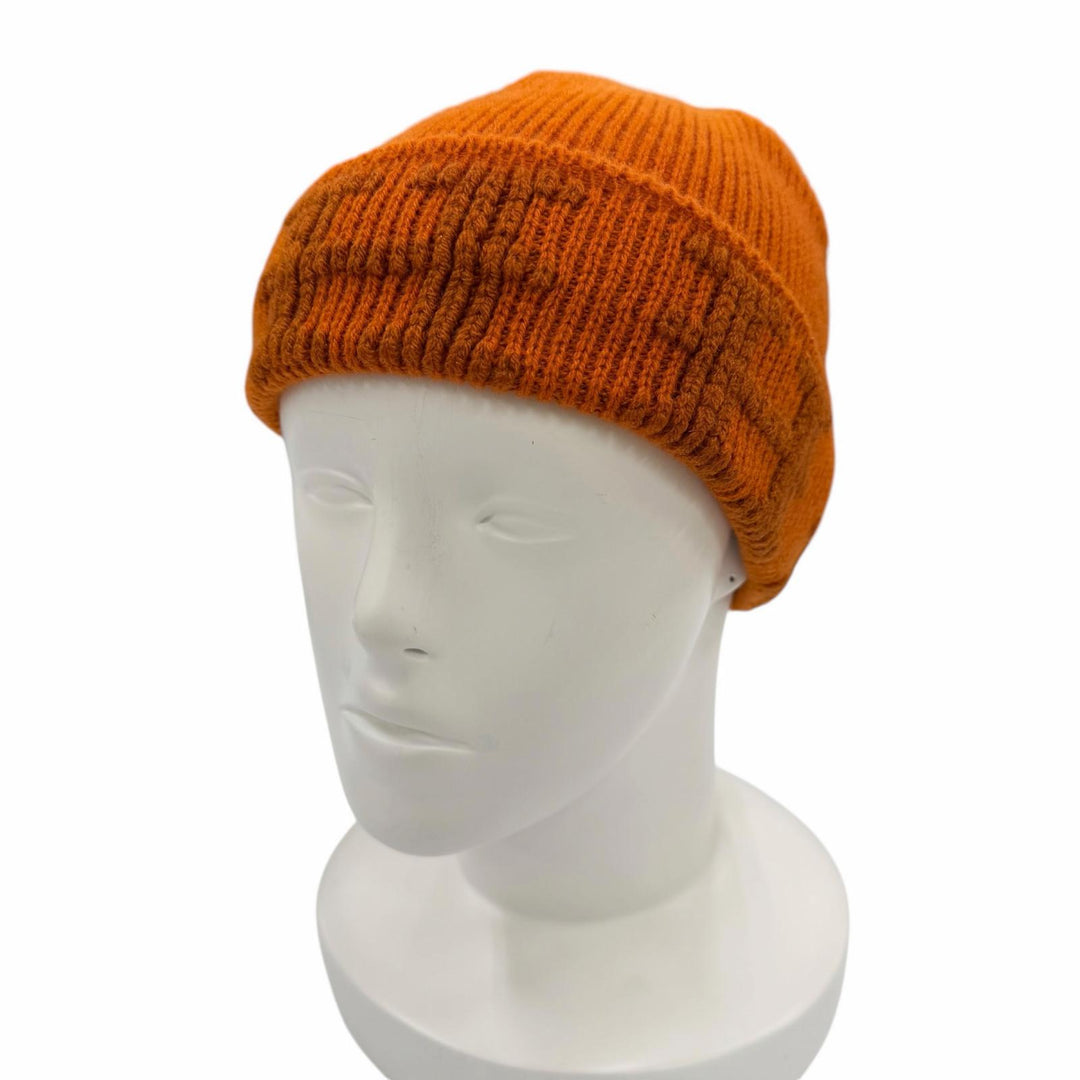 Excellent HERMES Knit cap Orange cashmere Women