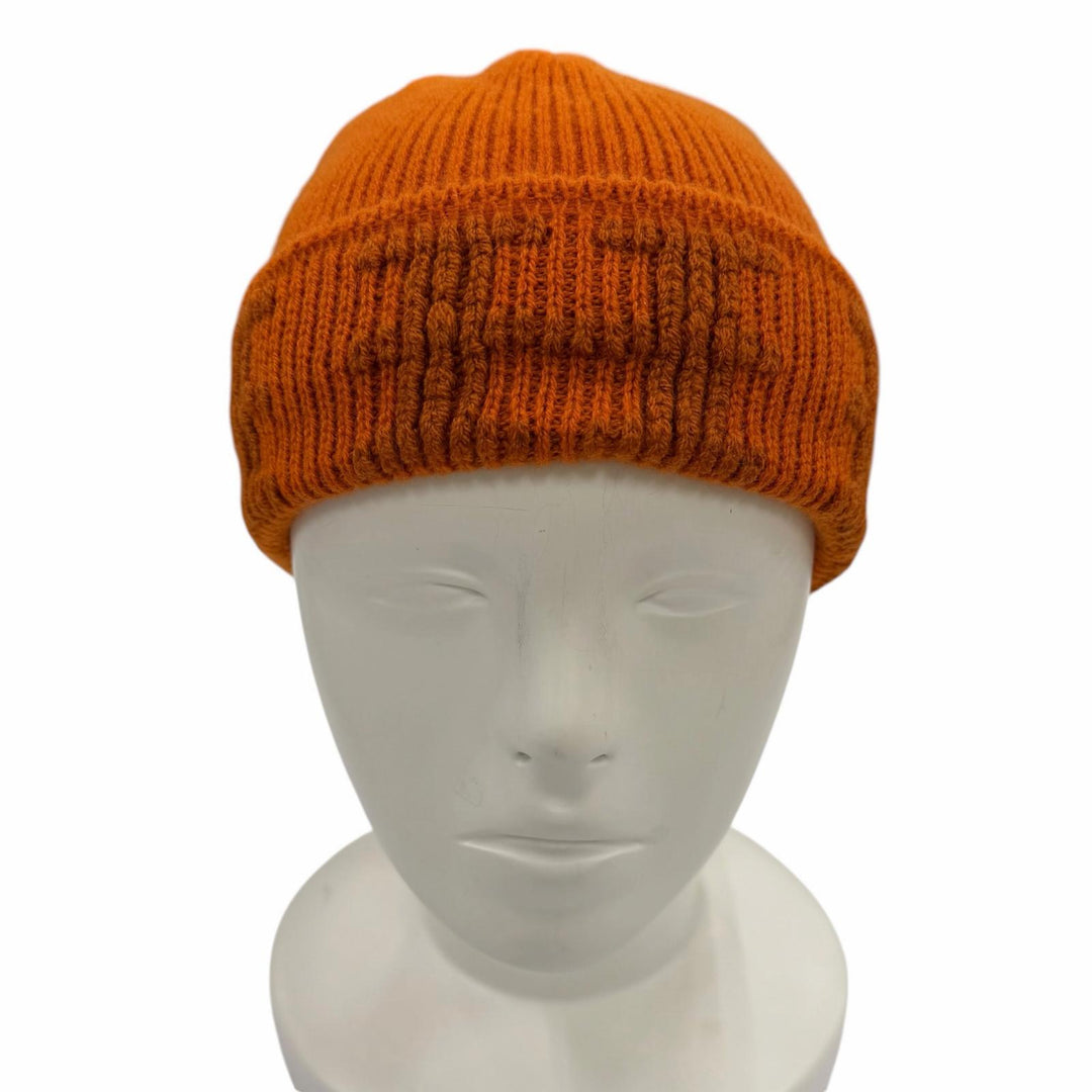 Excellent HERMES Knit cap Orange cashmere Women