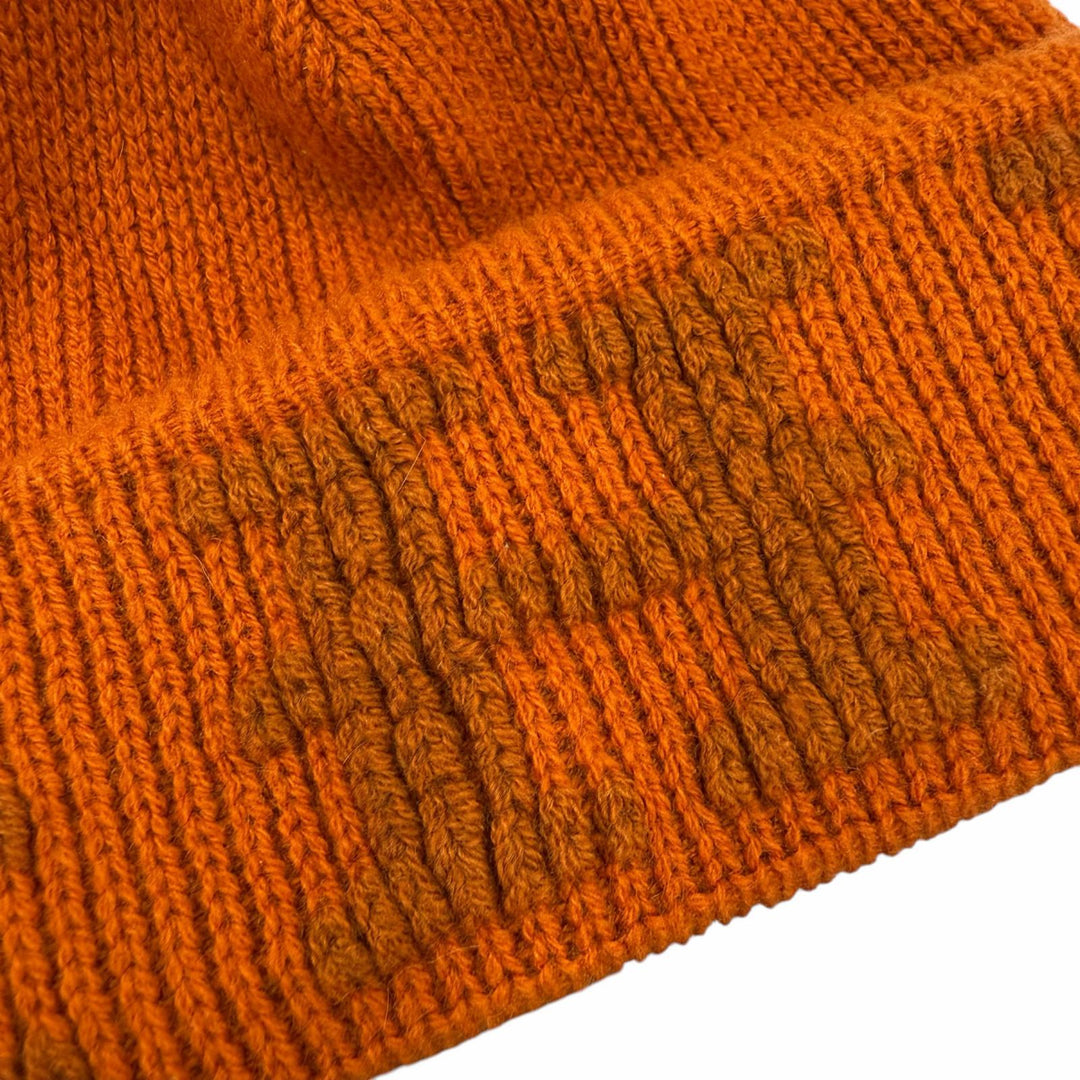 Excellent HERMES Knit cap Orange cashmere Women