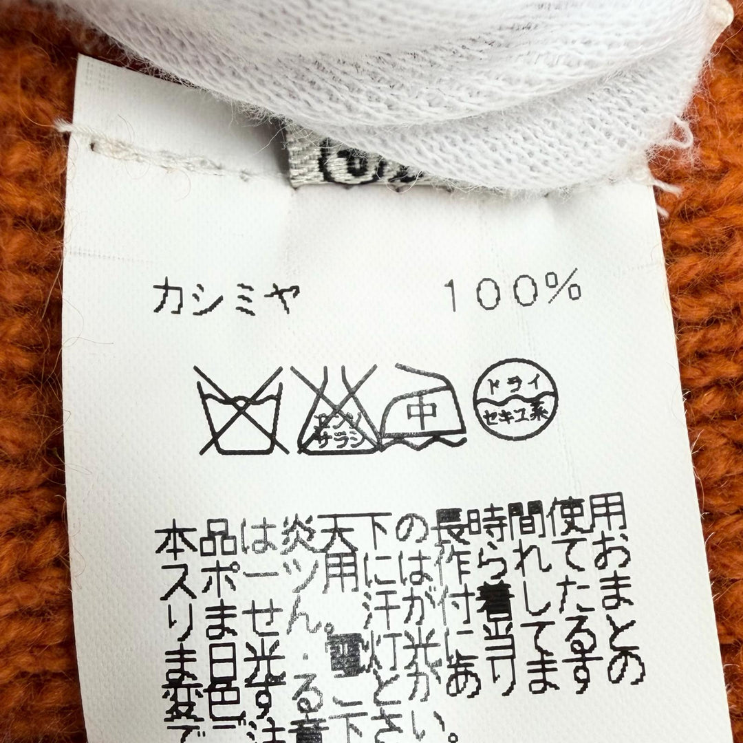 Excellent HERMES Knit cap Orange cashmere Women