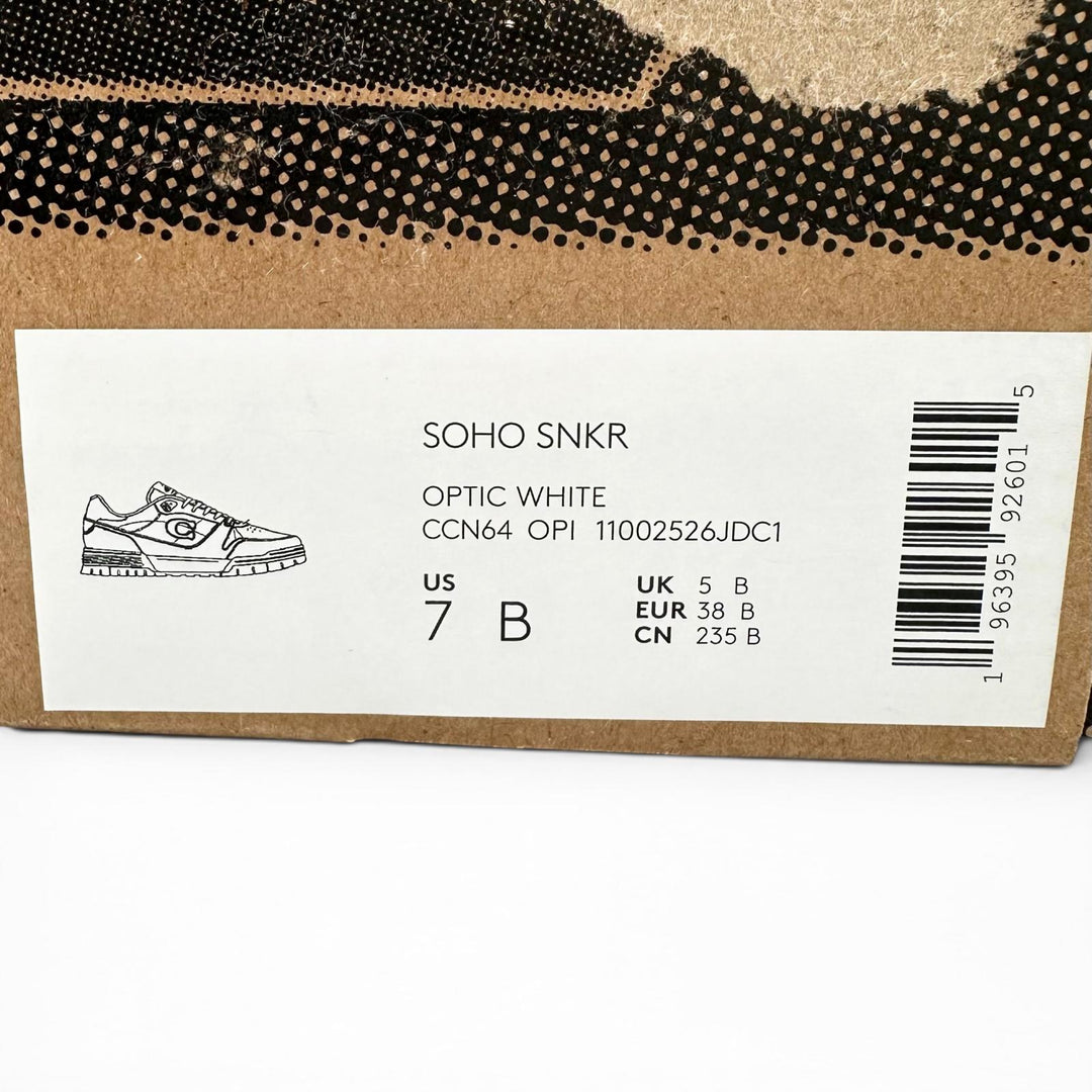 Pristine COACH sneakers SOHO Soho C logo grooved sole white leather Women CCN65