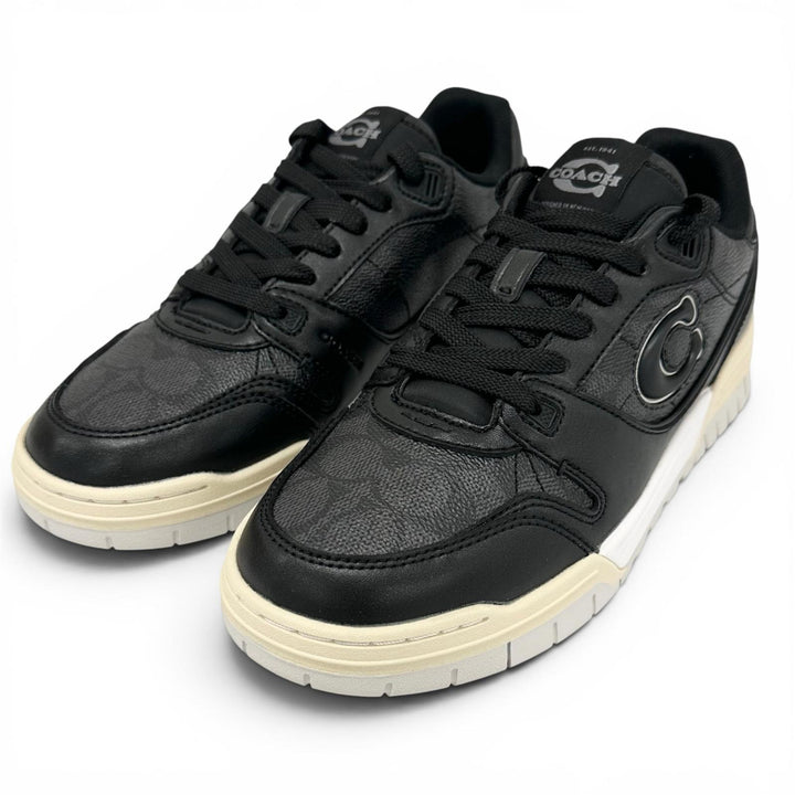 Pristine COACH sneakers SOHO Soho C logo black leather Women 7.5 CCN65