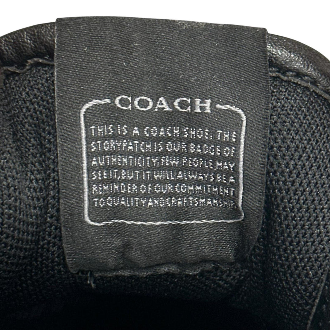 Pristine COACH sneakers SOHO Soho C logo black leather Women 7.5 CCN65