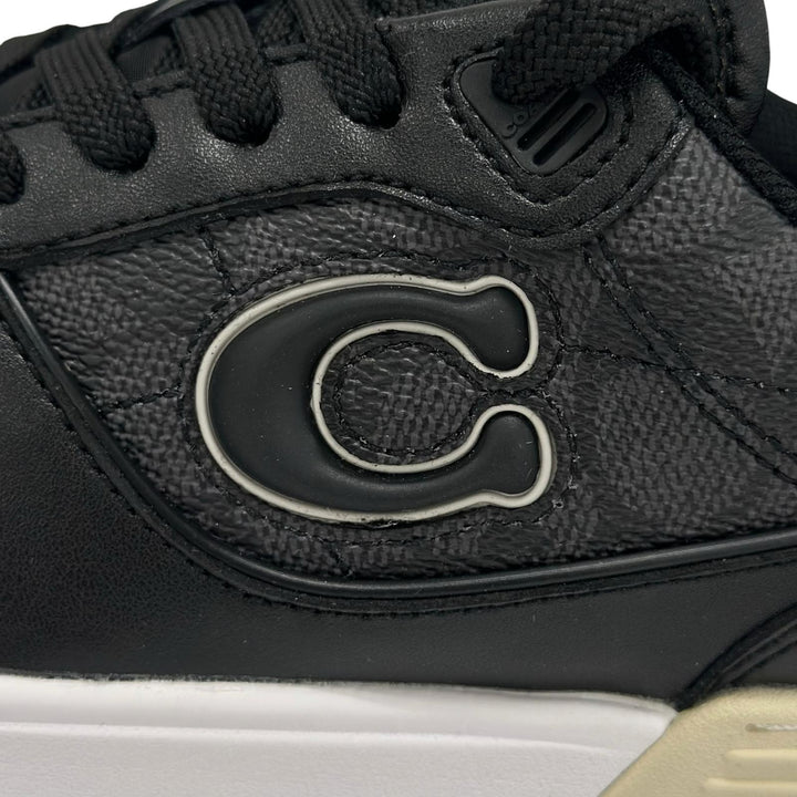 Pristine COACH sneakers SOHO Soho C logo black leather Women 7.5 CCN65