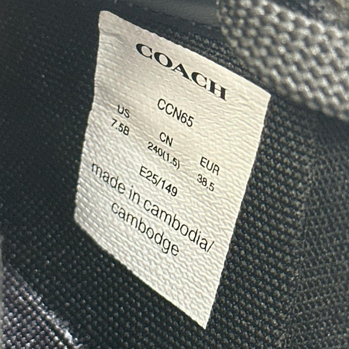 Pristine COACH sneakers SOHO Soho C logo black leather Women 7.5 CCN65