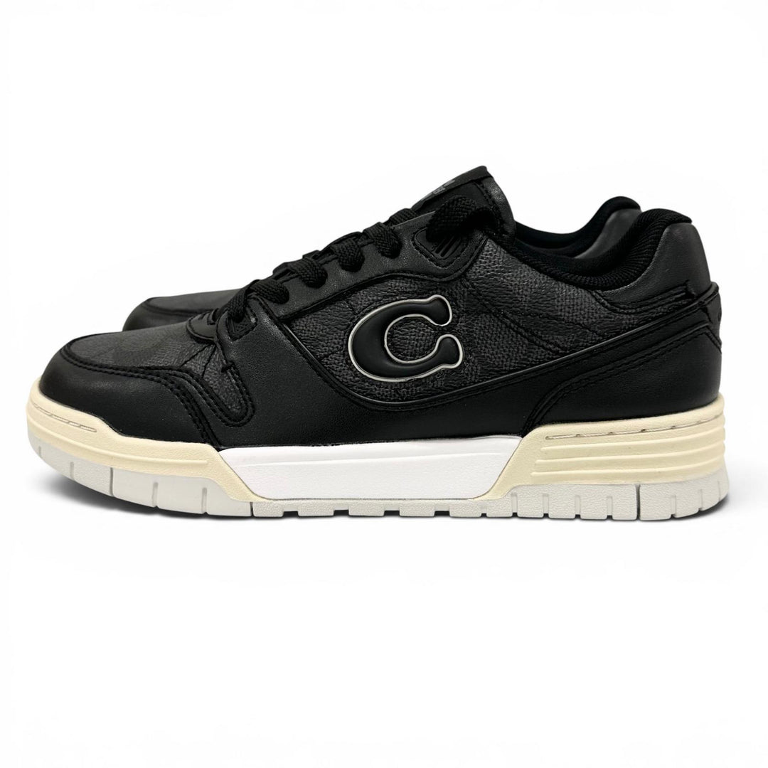 Pristine COACH sneakers SOHO Soho C logo black leather Women 7.5 CCN65
