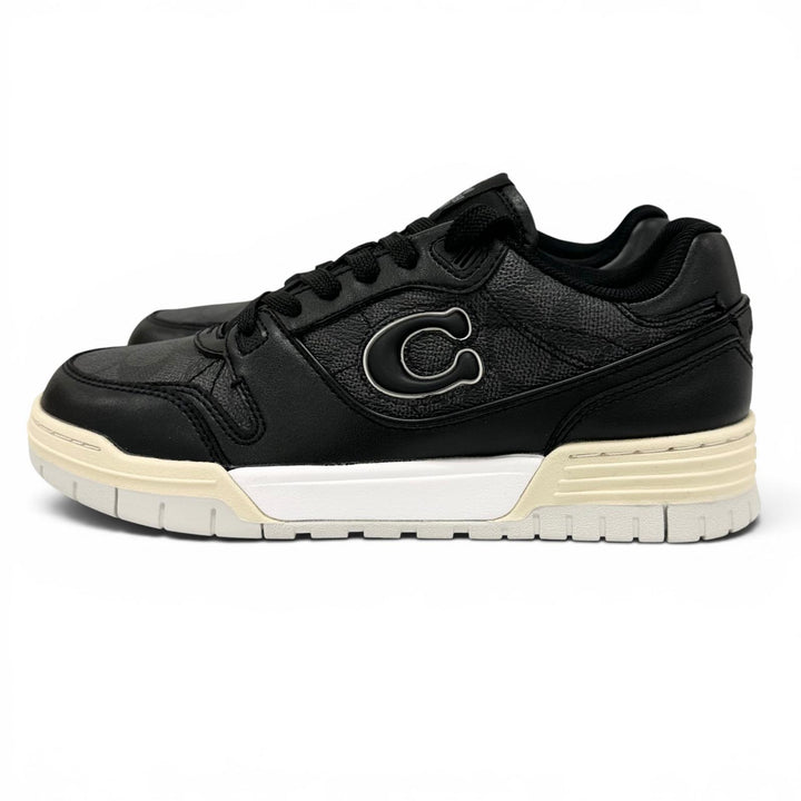 Pristine COACH sneakers SOHO Soho C logo black leather Women 7.5 CCN65