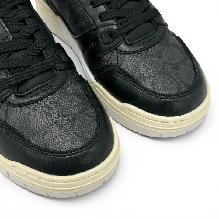 Pristine COACH sneakers SOHO Soho C logo black leather Women 7.5 CCN65