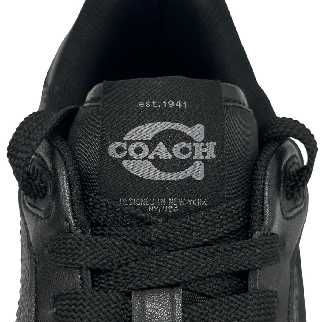Pristine COACH sneakers SOHO Soho C logo black leather Women 7.5 CCN65