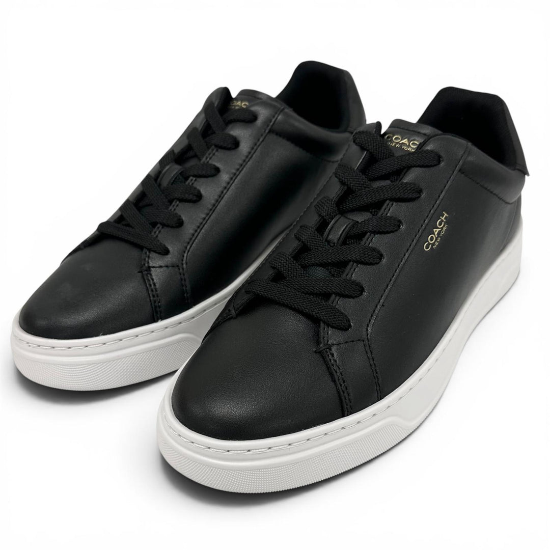 Pristine COACH Low cut sneakers High Line Sneakers black leather mens 9 CX120