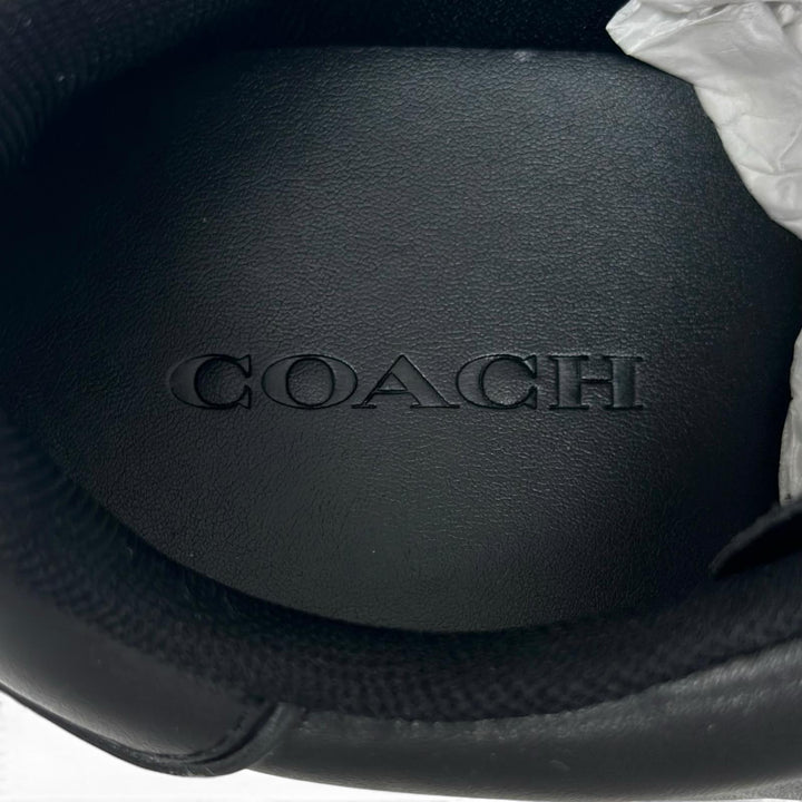 Pristine COACH Low cut sneakers High Line Sneakers black leather mens 9 CX120