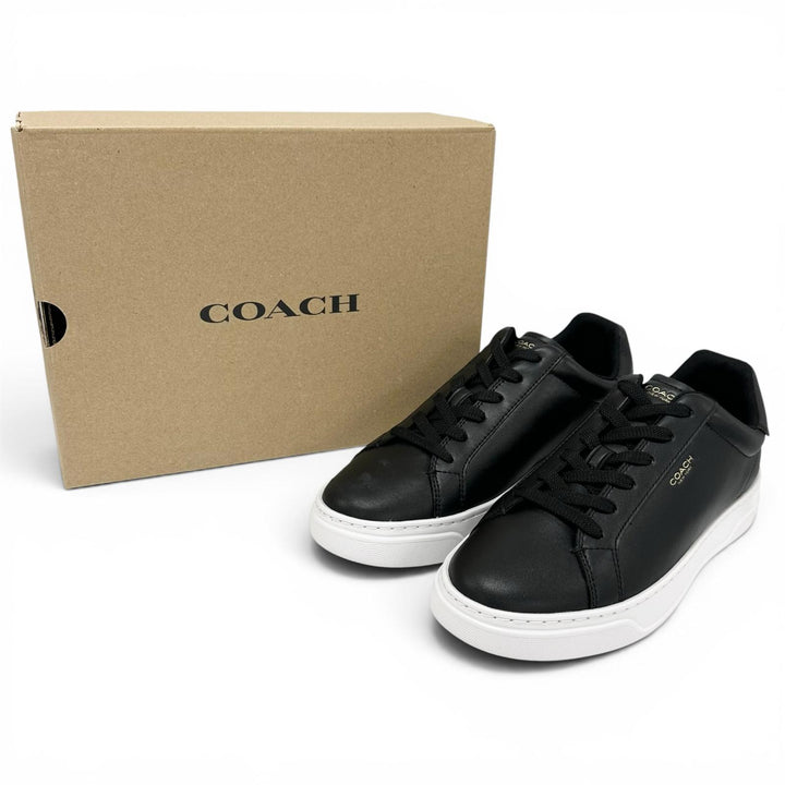 Pristine COACH Low cut sneakers High Line Sneakers black leather mens 9 CX120