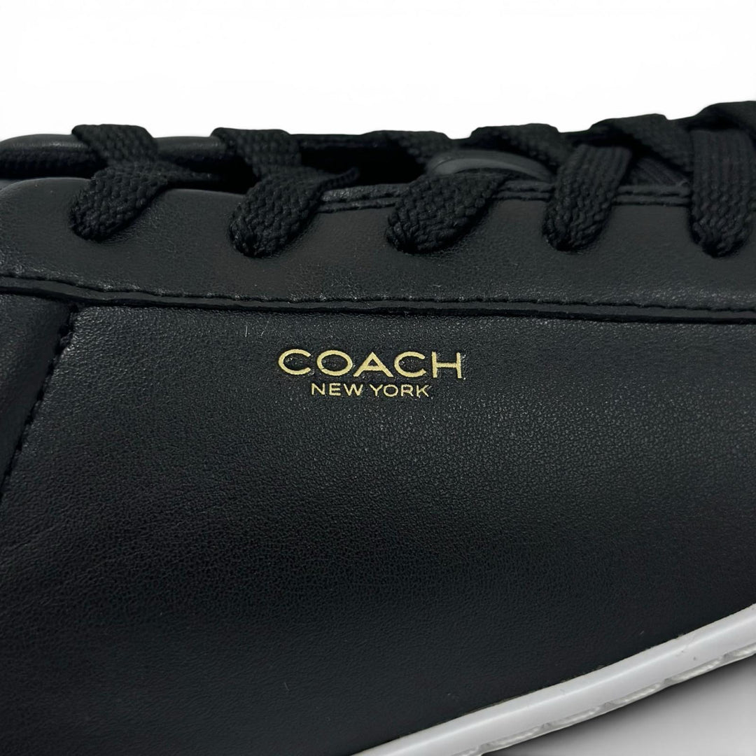 Pristine COACH Low cut sneakers High Line Sneakers black leather mens 9 CX120