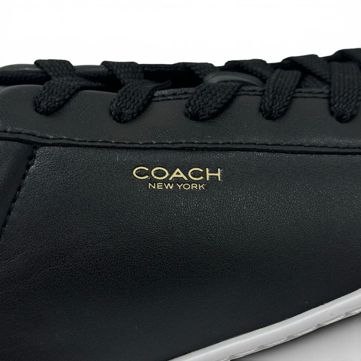 Pristine COACH Low cut sneakers High Line Sneakers black leather mens 9 CX120