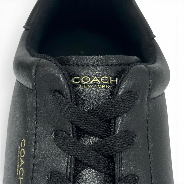 Pristine COACH Low cut sneakers High Line Sneakers black leather mens 9 CX120