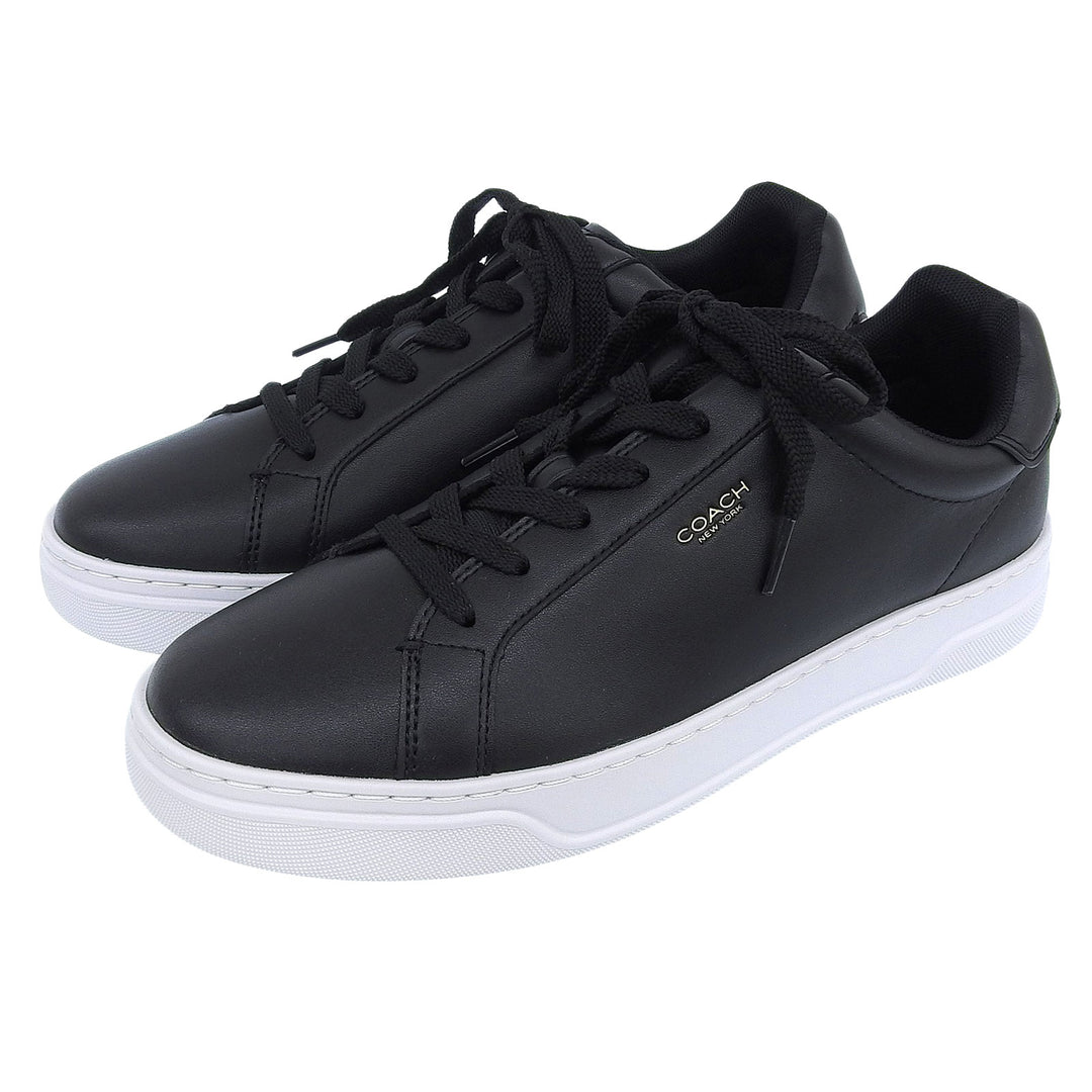 Pristine COACH sneakers High-line sneakers Lace up black leather mens 9 CX120